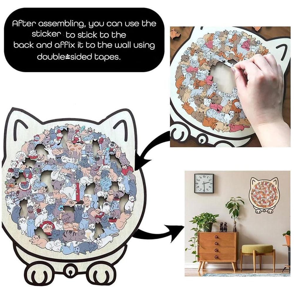 Woodworking Jigsaw - 50-135pcs Morandi-Colored Cat Wooden Jigsaw Puzzle
