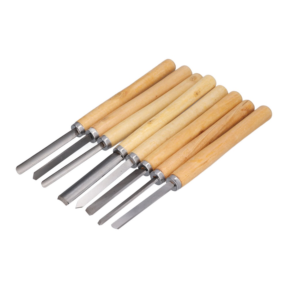 8PCS HSS Steel Wood Turning Ch - Skew Chisel Wood recension och pris
