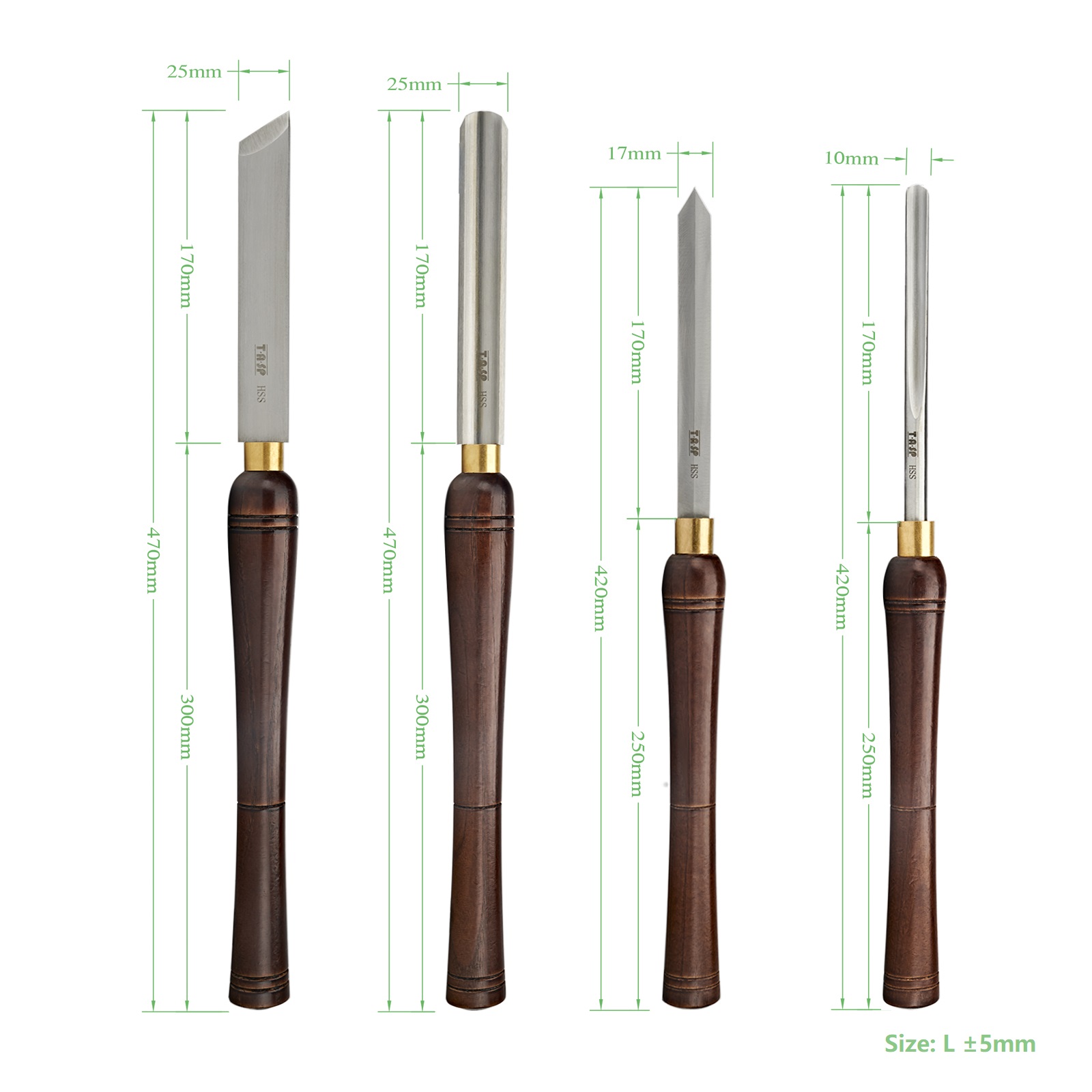 TASP 4pcs HSS Wood Turning Chi - Skew Chisel Wood recension och pris