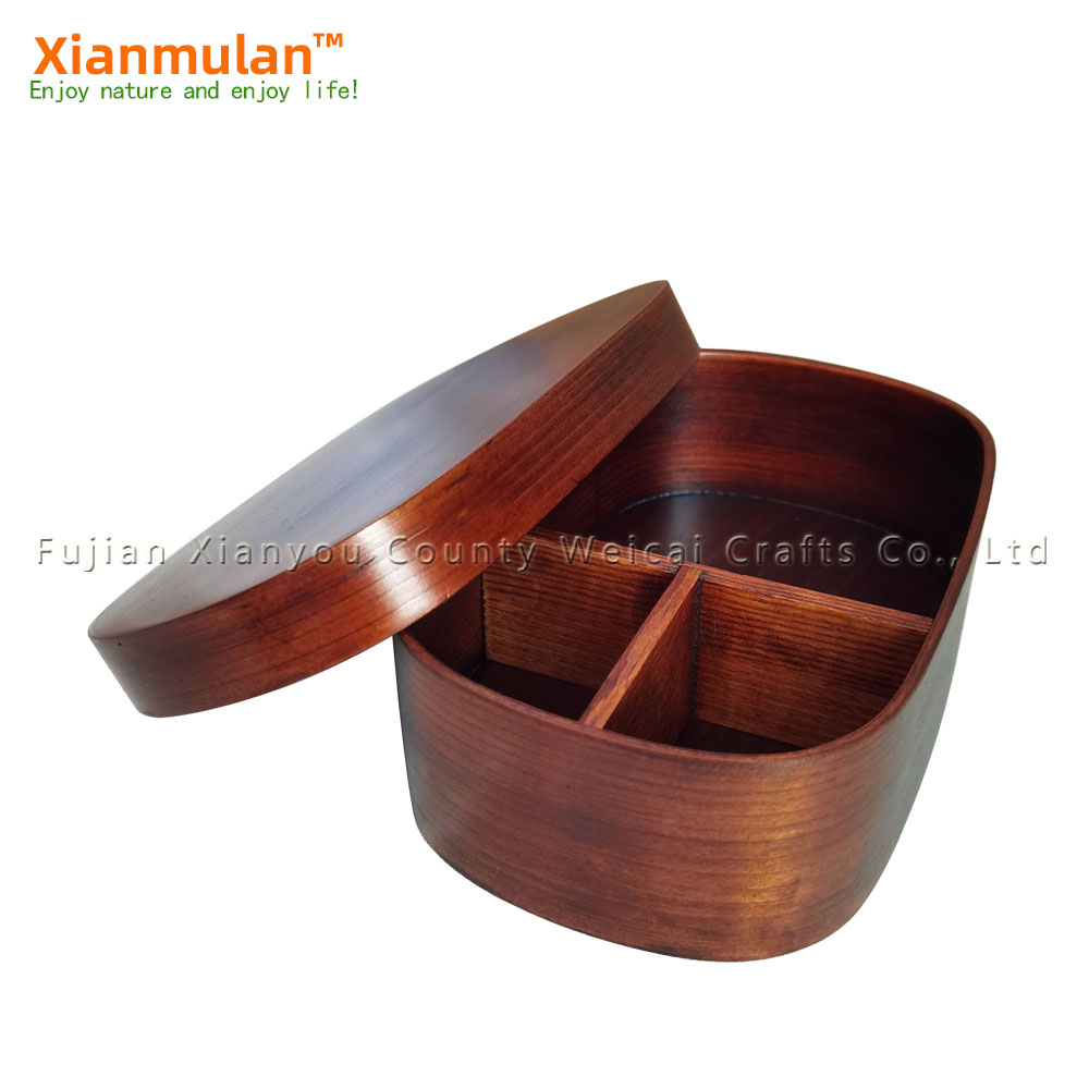 Natural Wooden Bento Box Squar - Woodworking Japanese recension och pris