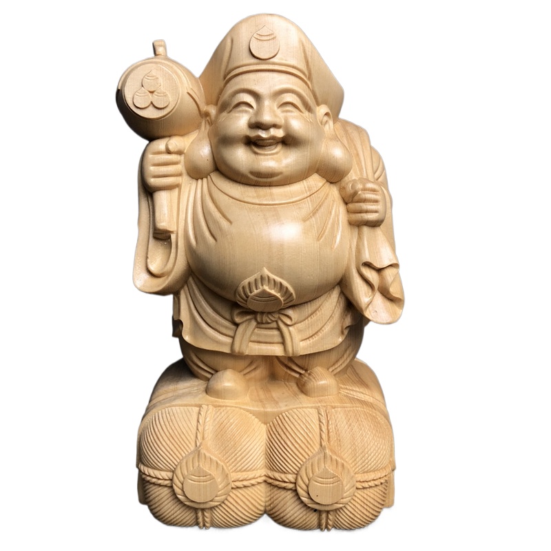 Hand Carved Hinoki Wood Daikok - Woodworking Japanese recension och pris