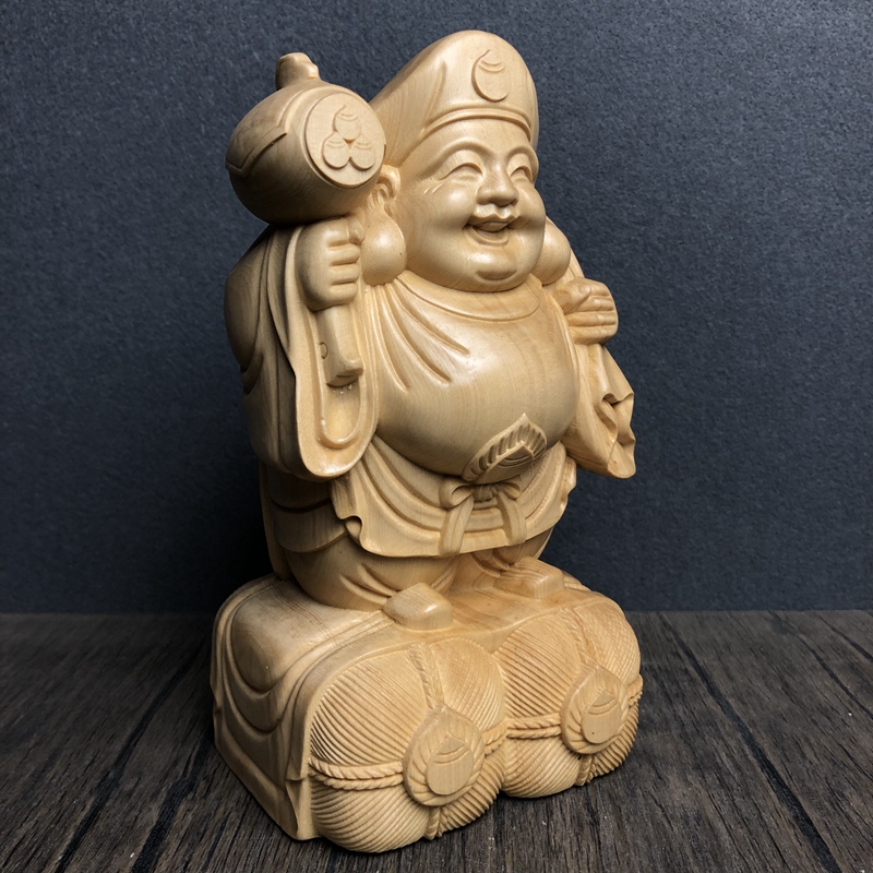 Hand Carved Hinoki Wood Daikok - Woodworking Japanese recension och pris