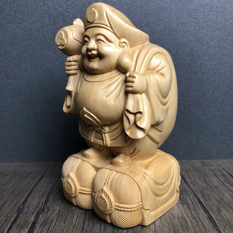 Hand Carved Hinoki Wood Daikok - Woodworking Japanese recension och pris